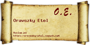Oravszky Etel névjegykártya